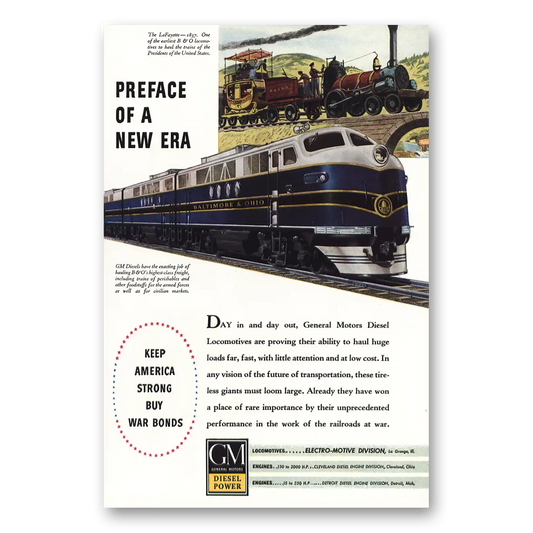 1944 GM Diesel Power Preface of New Era Vintage Magazine Print Ad