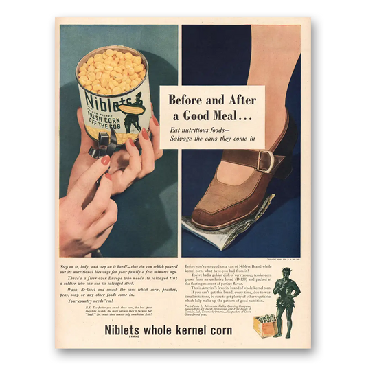 1944 Green Giant Before and After Vintage Magazine Print Ad