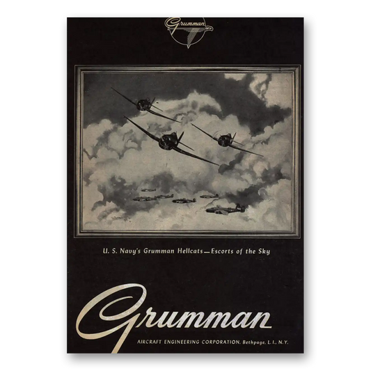 1944 Grumman US Navys Grummann Hellcats Vintage Magazine Print Ad