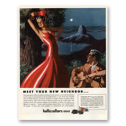 1944 Hallicrafters Metropolis of Rio de Janeiro Vintage Magazine Print Ad