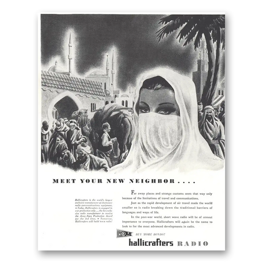 1944 Hallicrafters Meet Your New Neighbor Vintage Magazine Print Ad