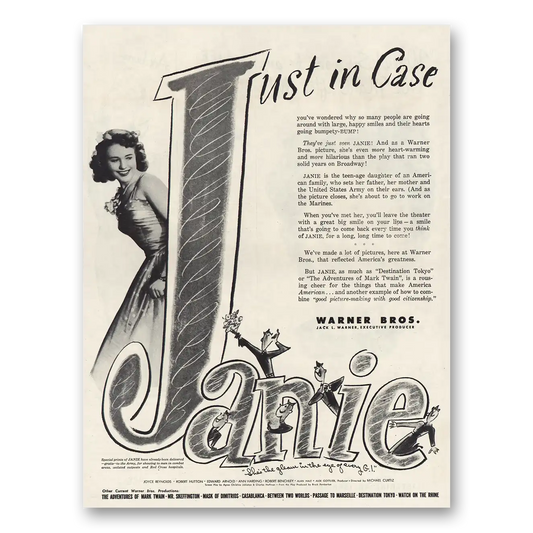 1944 Janie Promo Joyce Reynolds Vintage Magazine Print Ad