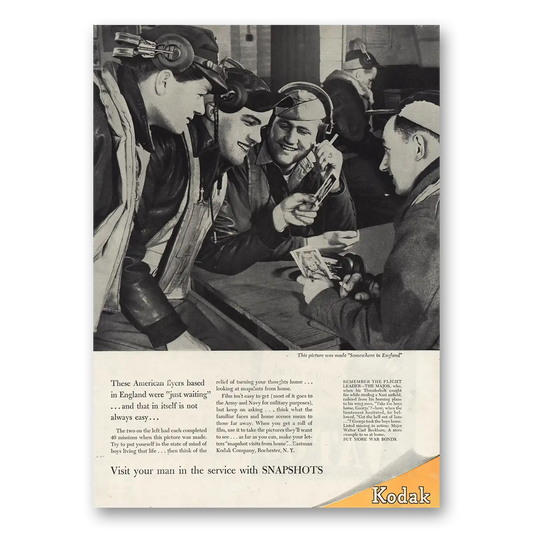 1944 Kodak American Flyers Vintage Magazine Print Ad