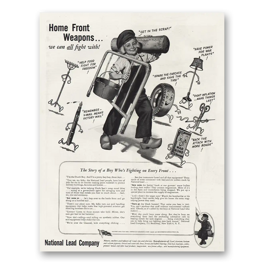 1944 National Lead Company Home Front Weapons Vintage Magazine Print Ad