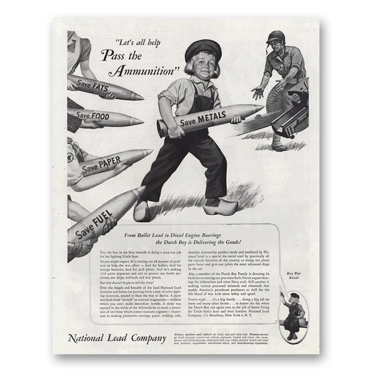 1944 National Lead Company Pass the Aluminum Vintage Magazine Print Ad