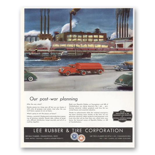 1944 Lee Tires Our Post War Planning Vintage Magazine Print Ad