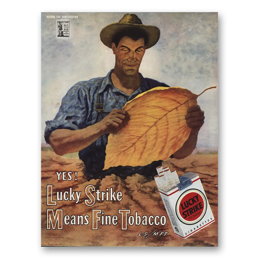 1944 Lucky Strike Cigarettes Yes Means Fine Tobacco Vintage Magazine Print Ad