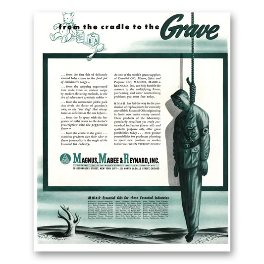 1944 Magnus Mabee & Reynard Cradle to the Grave Hitler Vintage Magazine Print Ad