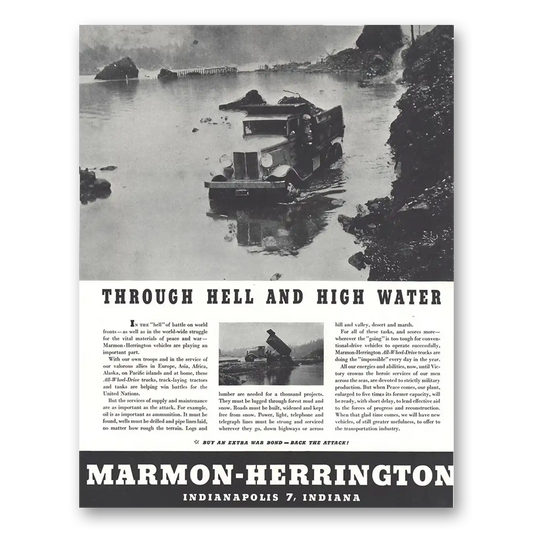 1944 Marmon Herrington Through Hell and High Water Vintage Magazine Print Ad