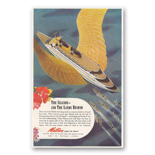 1944 Matson Line Islands and the Lands Beyond Vintage Magazine Print Ad