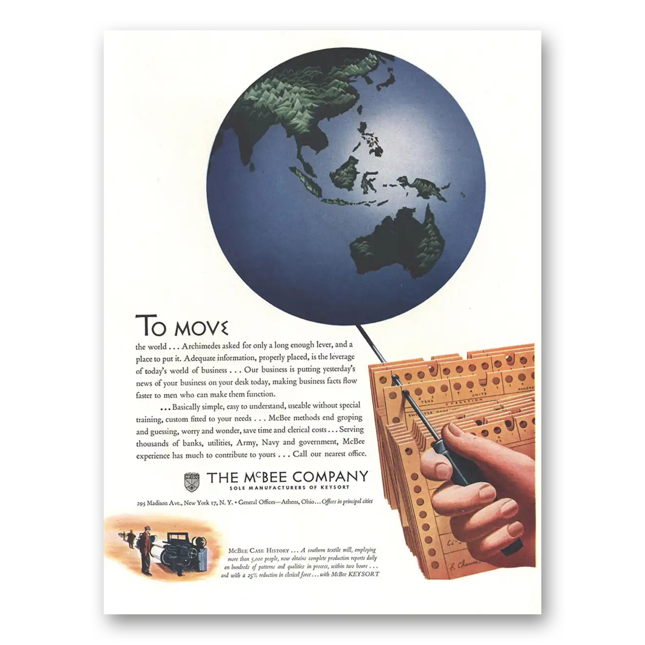 1944 McBee Company To Move the World Vintage Magazine Print Ad