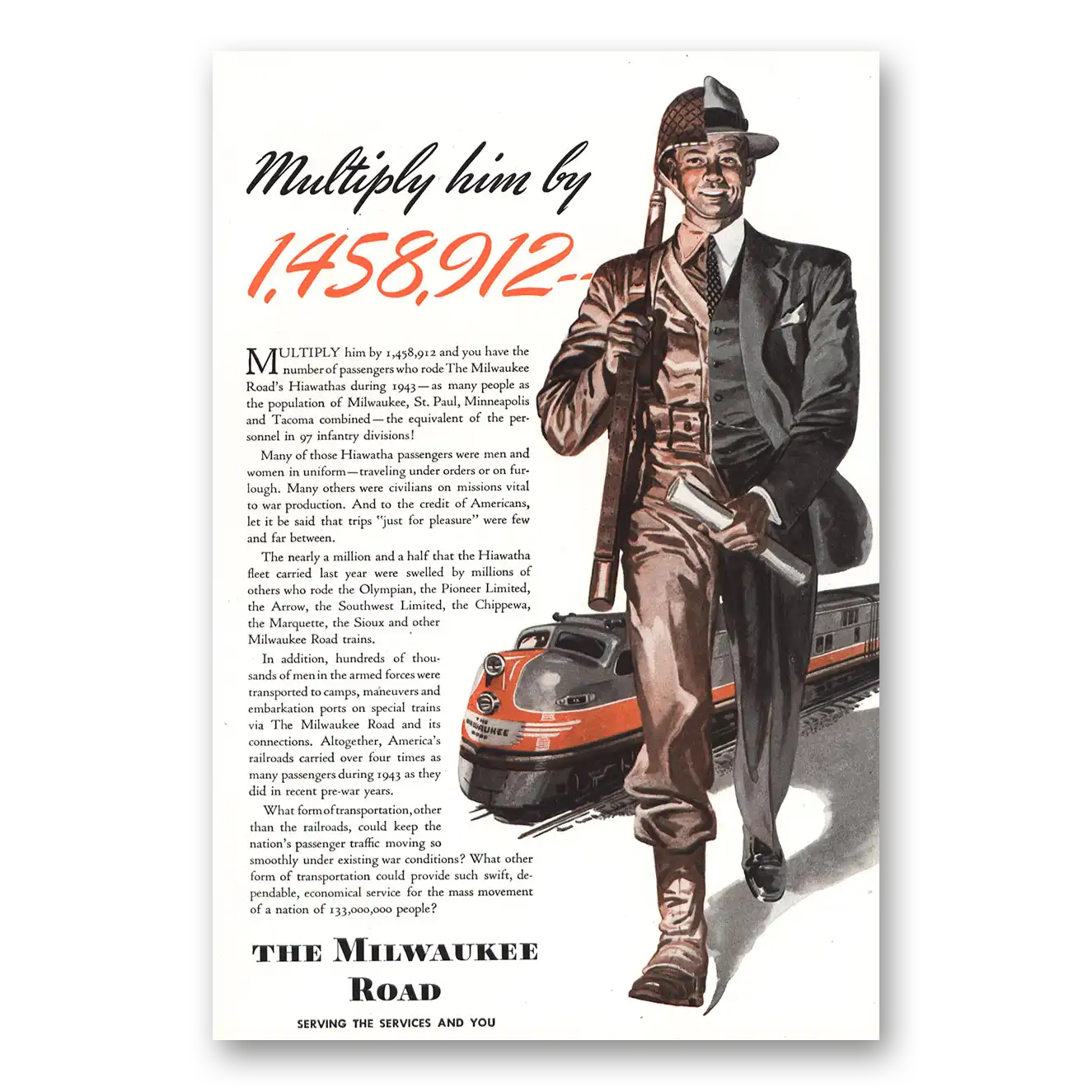 1944 Milwaukee Road Multiple Him by 1458912 Vintage Magazine Print Ad