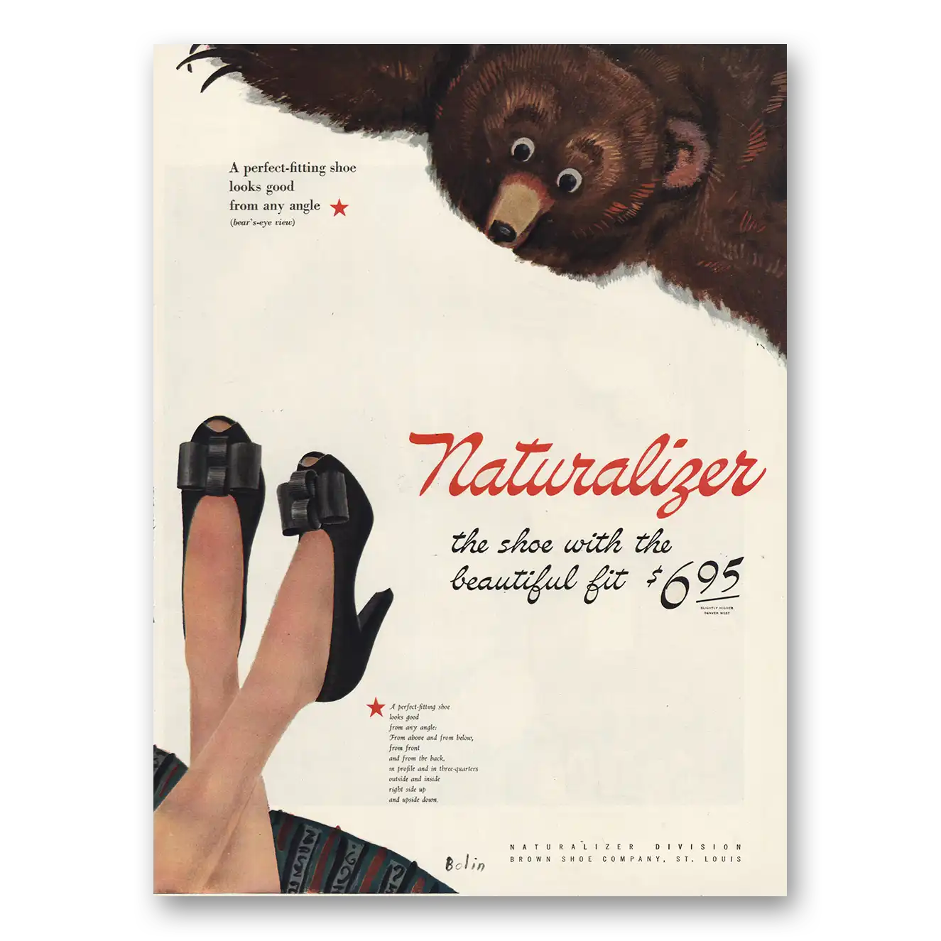 1944 Naturalizer Shoes Shoe With Beautiful Fit Vintage Magazine Print Ad