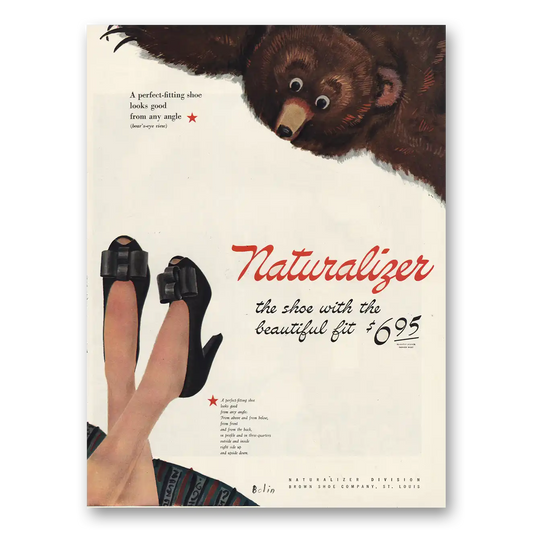 1944 Naturalizer Shoes Shoe With Beautiful Fit Vintage Magazine Print Ad