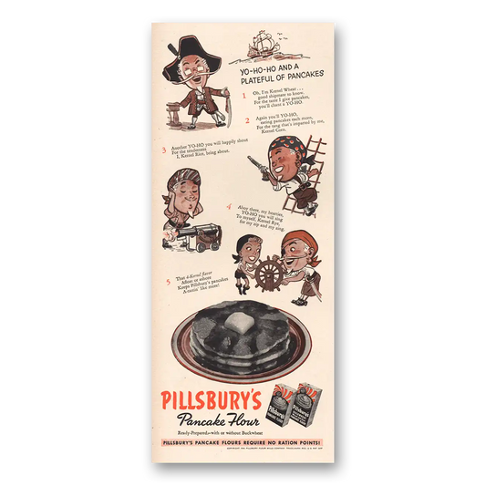 1944 Pillsbury Pancake Flour Yo Ho Ho Vintage Magazine Print Ad