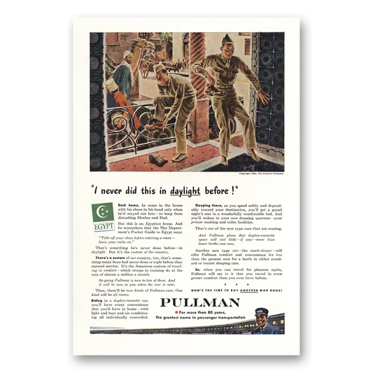 1944 Pullman I Never Did This in Daylight Vintage Magazine Print Ad