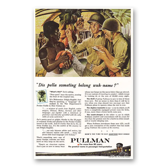 1944 Pullman Dis Pella Something Vintage Magazine Print Ad