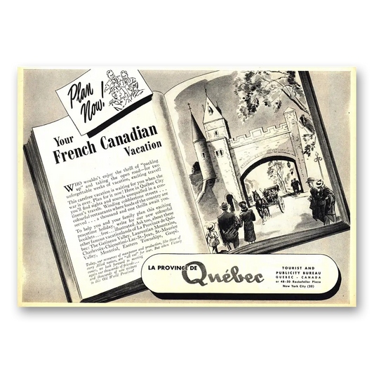 1944 Quebec Canada French Canadian Vacation Vintage Magazine Print Ad