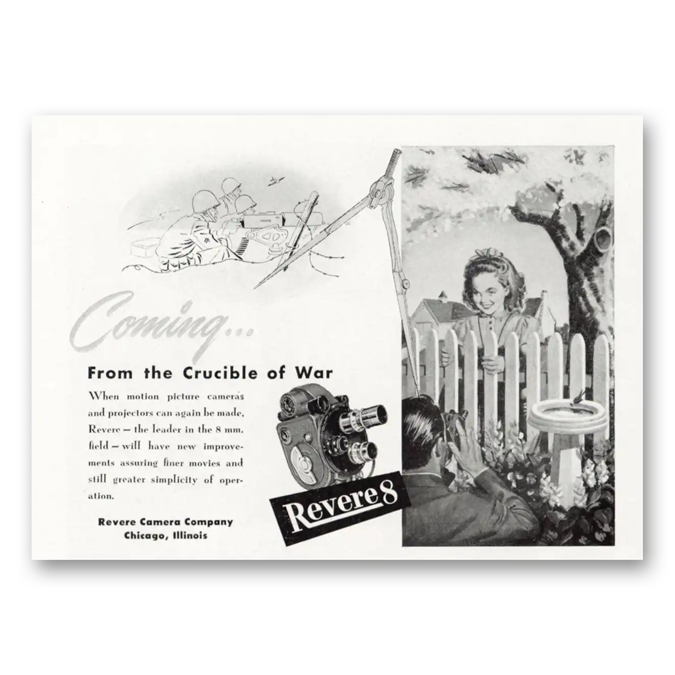 1944 Revere Camera From the Crucible of War Vintage Magazine Print Ad