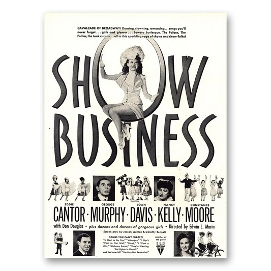 1944 Show Business Movie Promo Eddie Cantor and George Murphy Vintage Magazine Print Ad