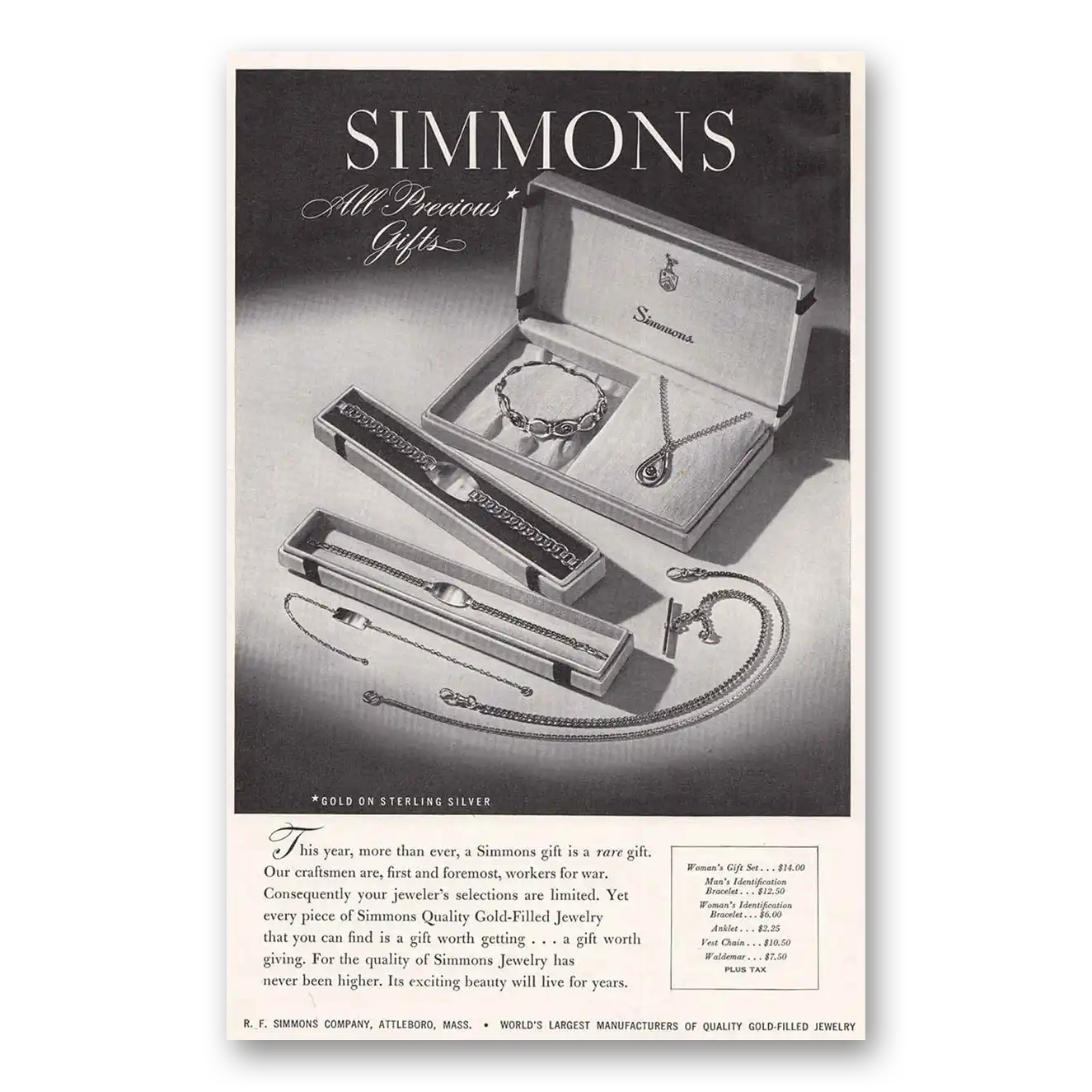 1944 Simmons Jewelry This Year More than Ever Vintage Magazine Print Ad