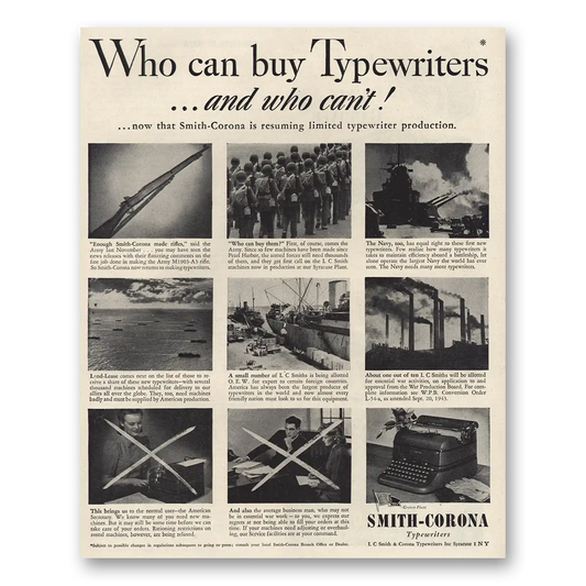 1944 Smith Corona Typewriters Who Can Buy Typewriters Vintage Magazine Print Ad