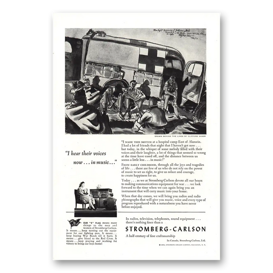 1944 Stromberg Carlson Radios I Hear Their Voices Now In Music Vintage Magazine Print Ad