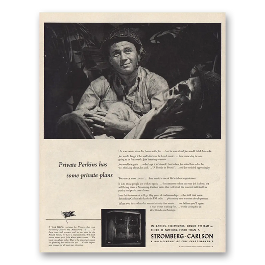 1944 Stromberg Carlson Private Perkins Vintage Magazine Print Ad