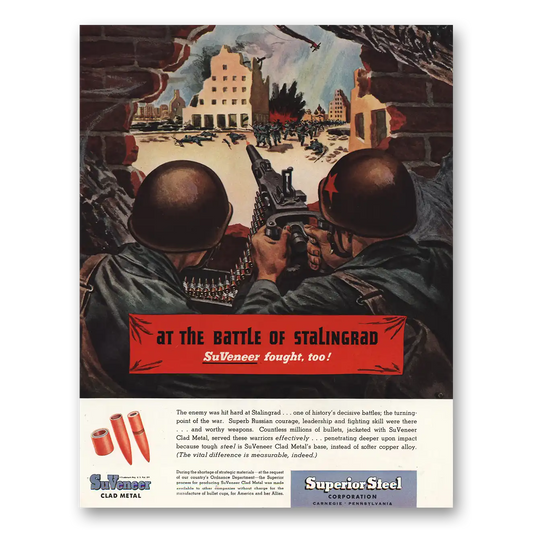 1944 Superior Steel Battle of Stalingrad Vintage Magazine Print Ad