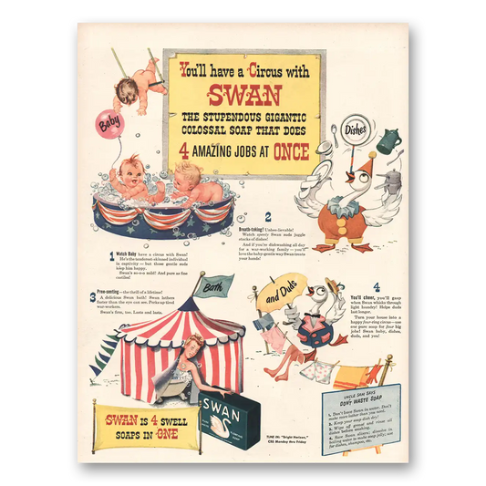 1944 Swan Soap Stupendous Gigantic Vintage Magazine Print Ad