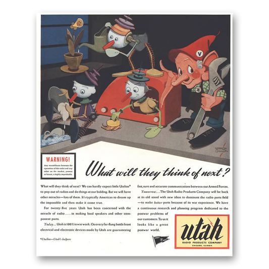 1944 Utah Radio Products What Will They Think of Next Vintage Magazine Print Ad