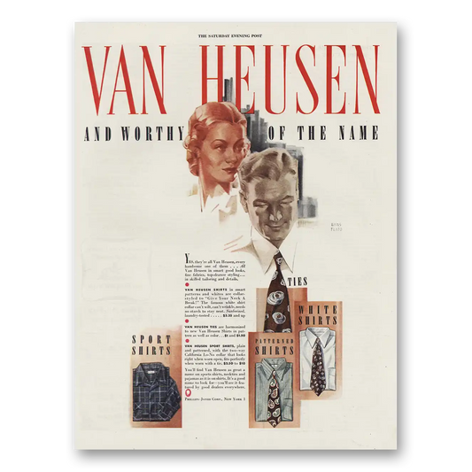 1944 Van Heusen Worthy of the Name Vintage Magazine Print Ad