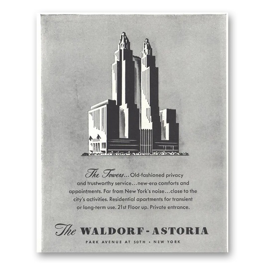 1944 Waldorf Astoria Old Fashioned Privacy Vintage Magazine Print Ad