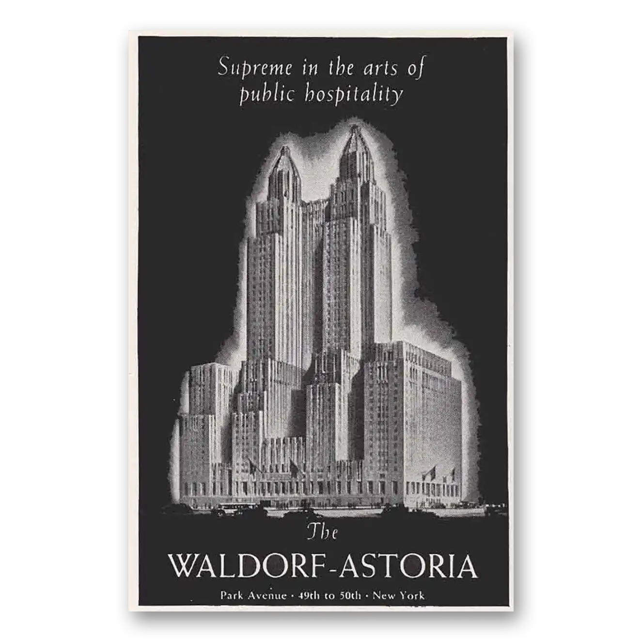 1944 Waldorf Astoria Public Hospitality Vintage Magazine Print Ad