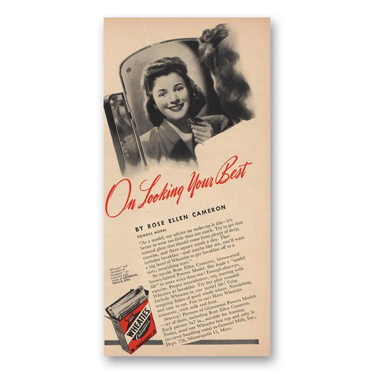 1944 Wheaties Cereal Rose Ellen Cameron Vintage Magazine Print Ad