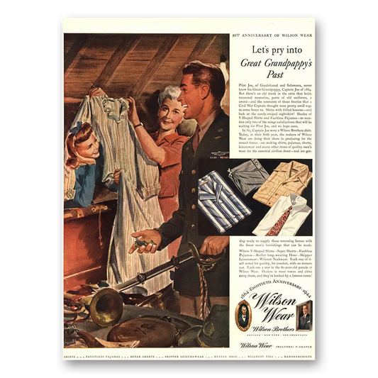 1944 Wilson Brothers Shirts Pry Into Great Grandpappys Past Vintage Magazine Print Ad