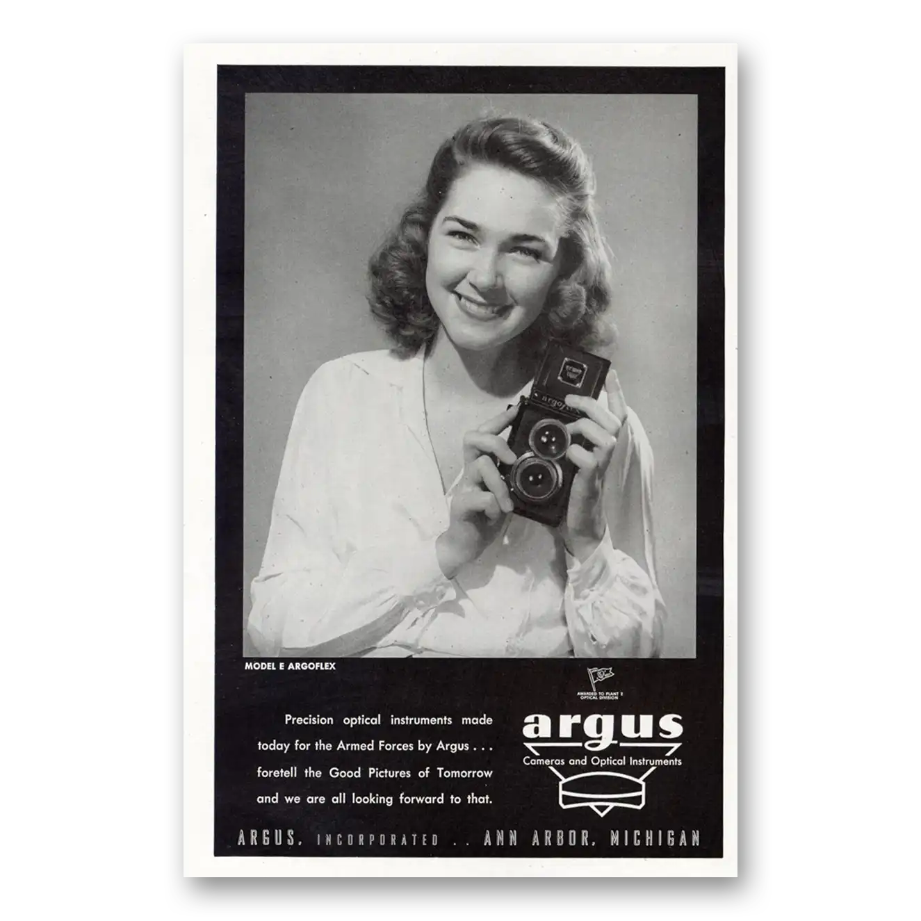 1945 Argoflex Camera Model E Argoflex Vintage Magazine Print Ad