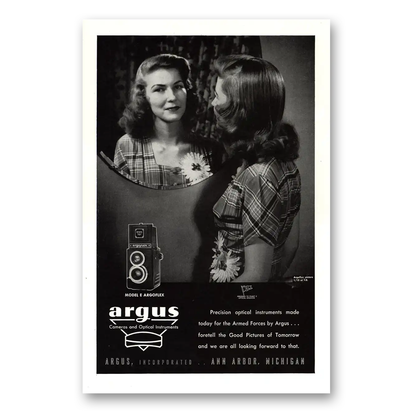 1945 Argoflex Camera Precision Optical Instruments Vintage Magazine Print Ad