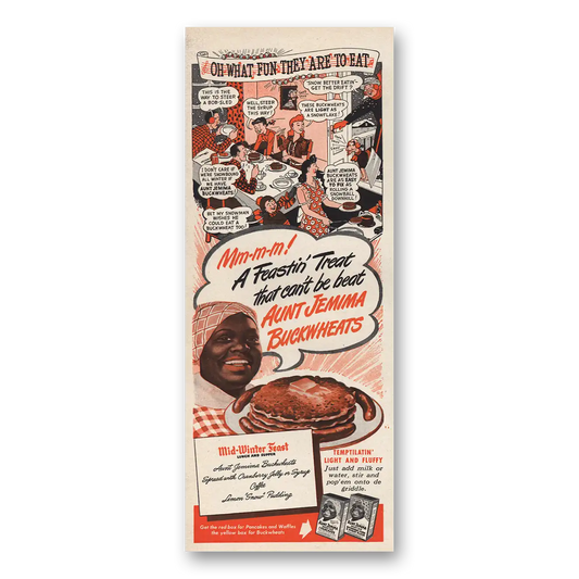 1945 Aunt Jemima Oh What Fun They Are to Eat Vintage Magazine Print Ad