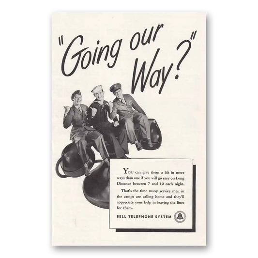 1945 Bell Telephone Going Our Way Vintage Magazine Print Ad