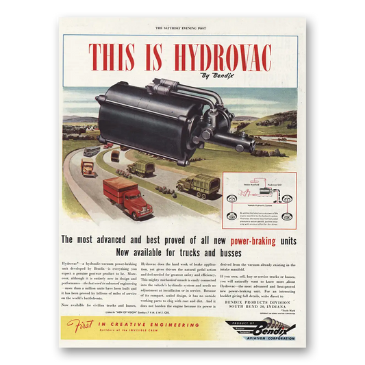 1945 Bendix Aviation This Is Hydrovac Vintage Magazine Print Ad