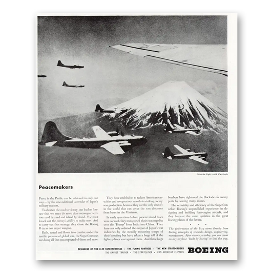 1945 Boeing Superfortress Peacemakers Vintage Magazine Print Ad