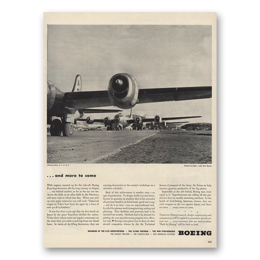 1945 Boeing Superfortress And More to Come Vintage Magazine Print Ad