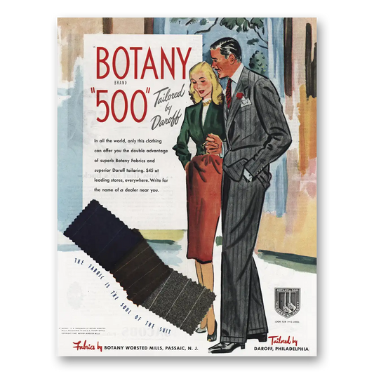 1945 Botany Tailored By Daroff Vintage Magazine Print Ad