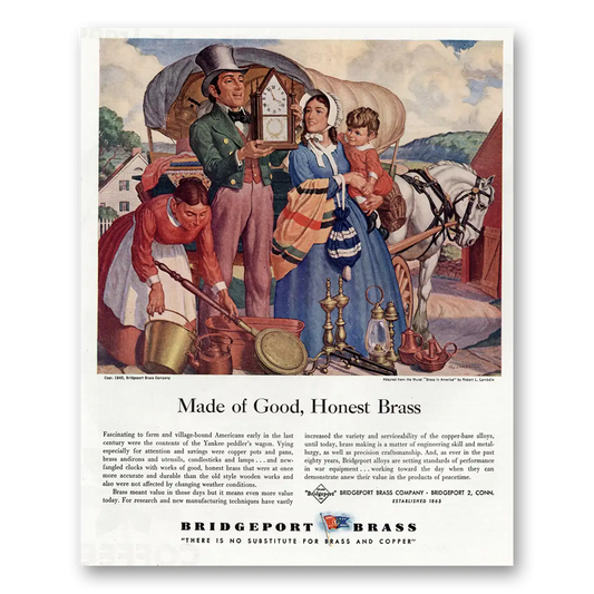 1945 Bridgeport Brass Brass in America Good Honest Vintage Magazine Print Ad