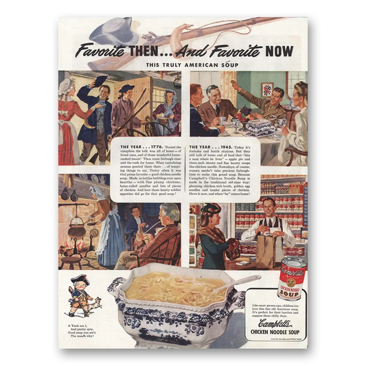 1945 Campbells Soup Favorite Then and Now LRG Vintage Magazine Print Ad