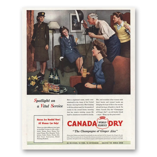 1945 Canada Dry Spotlight Vital Service Vintage Magazine Print Ad