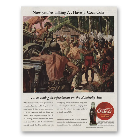 1945 Coca Cola Admiralty Isles Vintage Magazine Print Ad