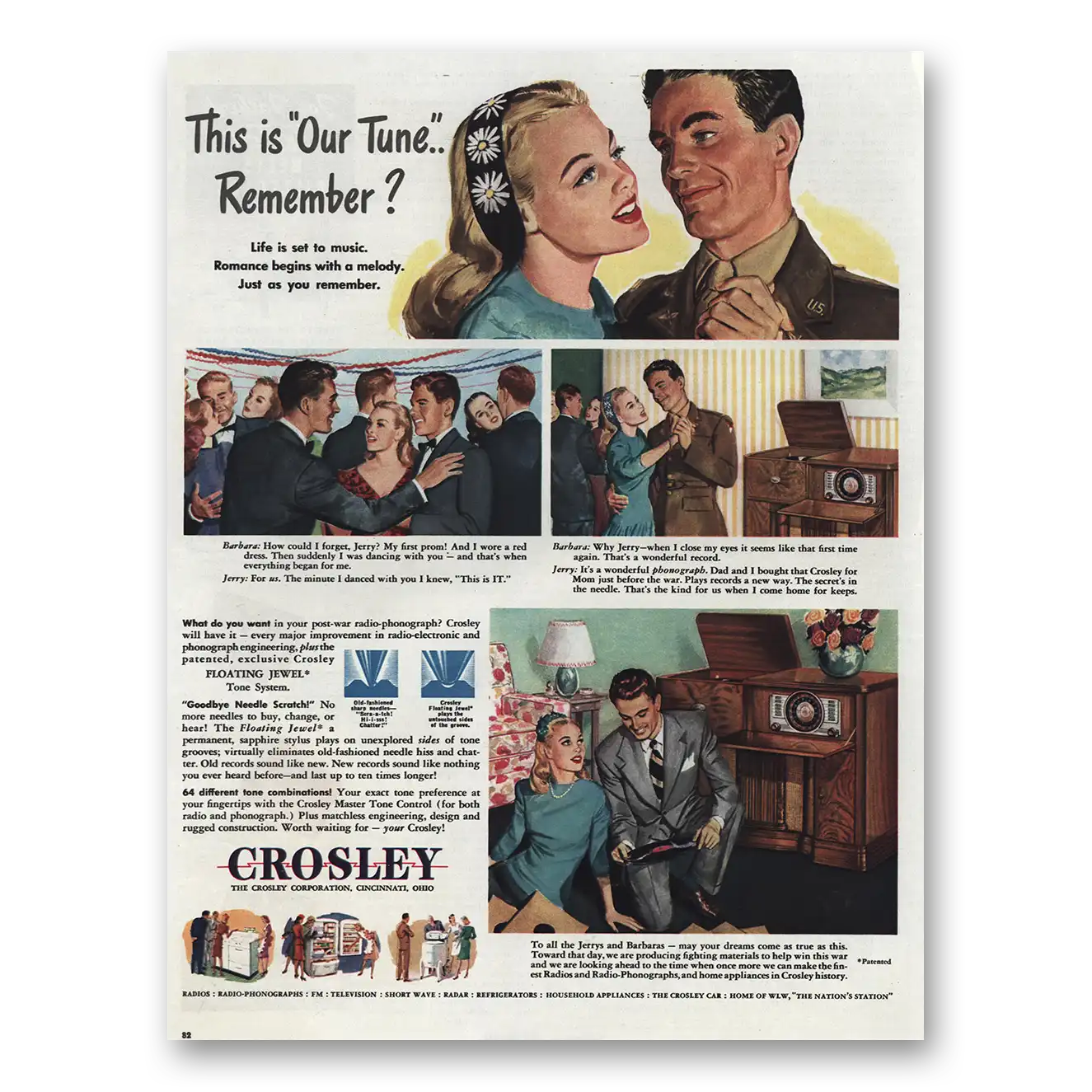 1945 Crosley This Is Our Time to Remember Vintage Magazine Print Ad