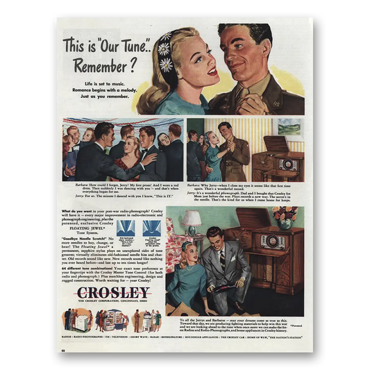 1945 Crosley This Is Our Time to Remember Vintage Magazine Print Ad